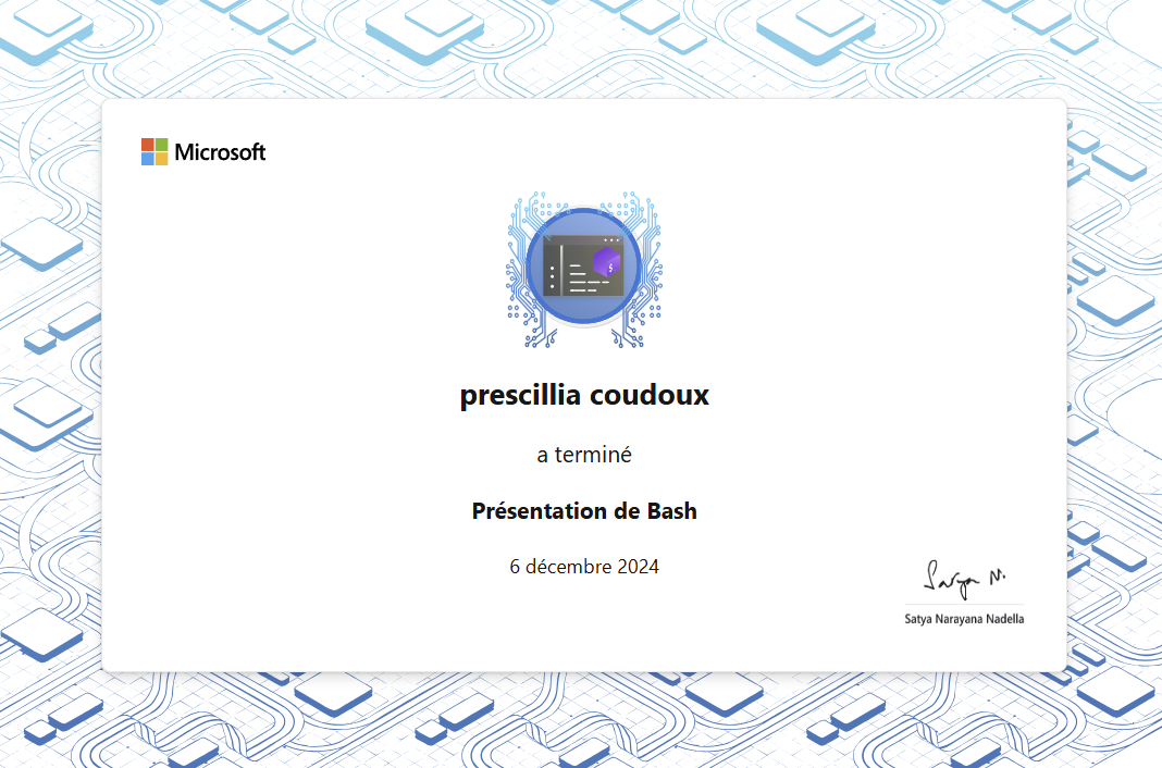 Certification Microsoft Présentation de Bash