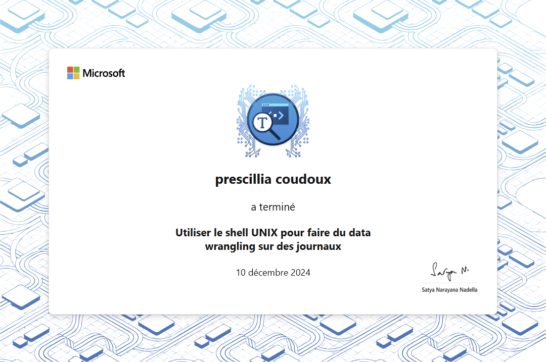 Certification Microsoft shell UNIX